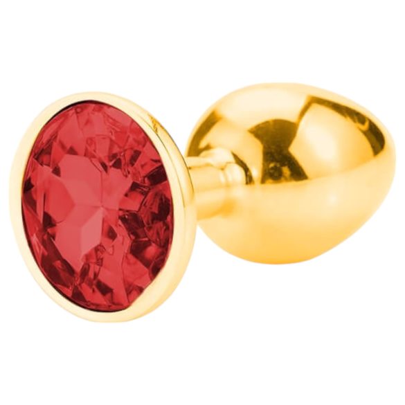 Sunfo - Plug anal de metal con piedra roja (dorado)