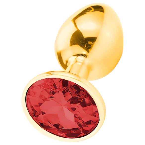 Sunfo - plug anal metálico - joya roja - dorado
