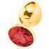 Sunfo - Plug anal de metal con piedra roja (dorado)