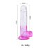 Sunfo - Dildo con ventosa y testículos - 22 cm (transparente-lila)