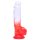 Sunfo - Dildo ventosa con testículos - 21cm (transparente-rojo)