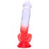 Sunfo - Dildo ventosa con testículos - 21cm (transparente-rojo)