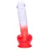 Sunfo - Dildo ventosa con testículos - 21cm (transparente-rojo)