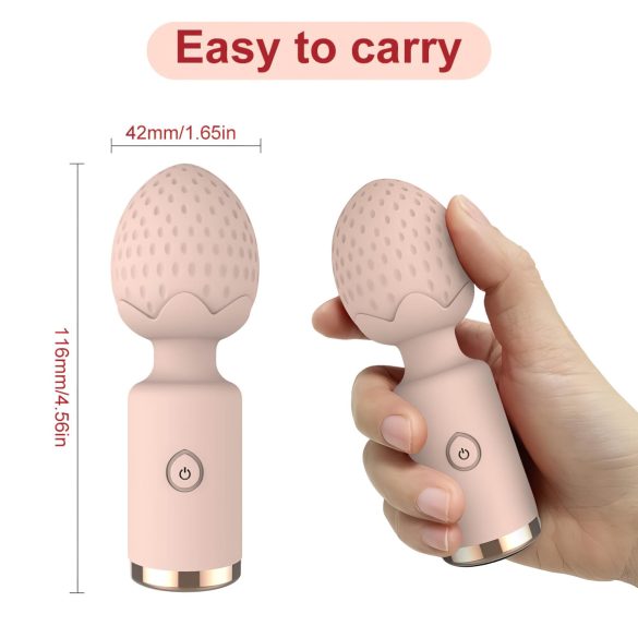 Sunfo Strawberry - mini vibrador masajeador resistente al agua - rosa