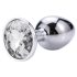 Sunfo - Plug anal de metal con piedra blanca (plata)