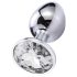Sunfo - Plug anal de metal con piedra blanca (plata)