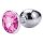 Sunfo - Plug anal de metal con piedra rosa (plata)