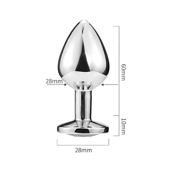 Sunfo - plug anal metálico - joya rosa - color plata