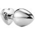 Sunfo - Plug Anal Metálico con Piedra en Forma de Corazón (Plata-Blanco)