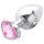 Sunfo - Plug anal metálico con piedra en forma de corazón (plata-rosa)