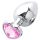 Sunfo - Plug anal de metal con piedra en forma de corazón (plata-rosa)