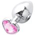 Sunfo - Plug anal metálico con piedra en forma de corazón (plata-rosa)