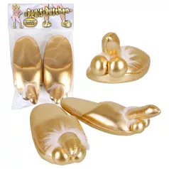 Pantuflas con pene (dorado)