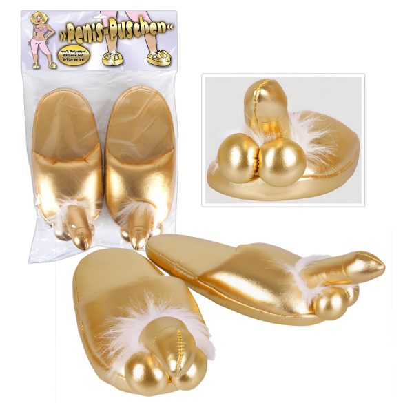 Zapatillas con pene - dorado