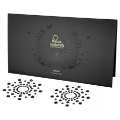 Pezoneras adhesivas con diamantes brillantes (negras)