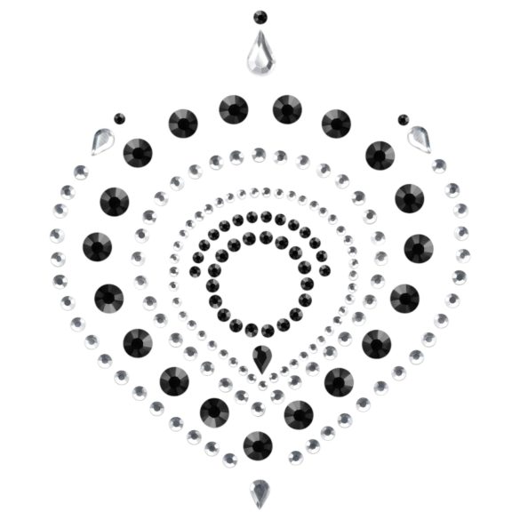 Set de joyas íntimas con diamantes brillantes - 3 piezas (negro)