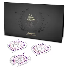   Conjunto de joyas íntimas con diamantes brillantes - 3 piezas (rosa-lila)