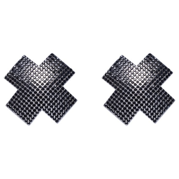 Cottelli - adhesivo pezones con strass en X - negro