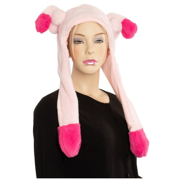 Gorro rosa con orejas móviles