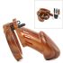 CB-6000 - Lujoso jaula para pene con candado (madera)