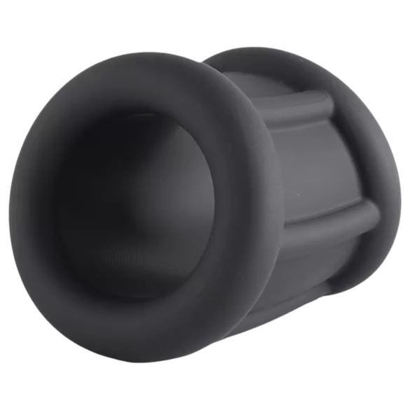 Pulselock Cocktura - anilllo para pene de silicona acanalado (negro) - 30 mm