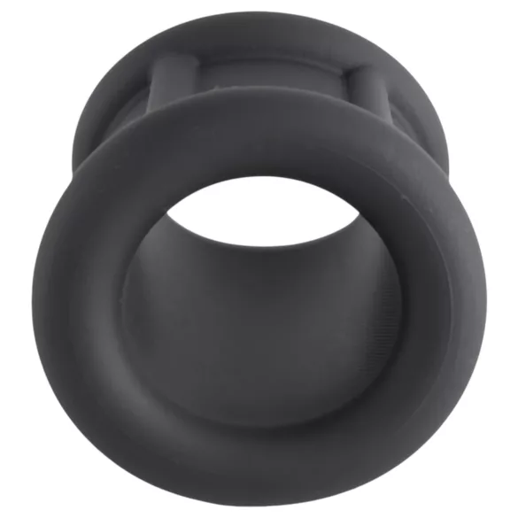 Pulselock Cocktura - anilllo para pene de silicona acanalado (negro) - 30 mm