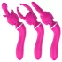 Lonely 2in1 - vibrador punto G y masajeador - 3 cabezales - silicona rosa