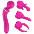 Lonely 2in1 - masajeador y vibrador punto G con 3 accesorios (rosa)