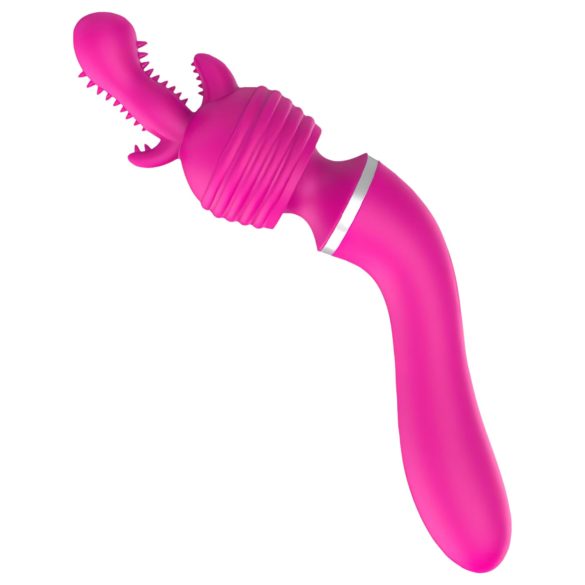 Lonely 2in1 - vibrador punto G y masajeador - 3 cabezales - silicona rosa