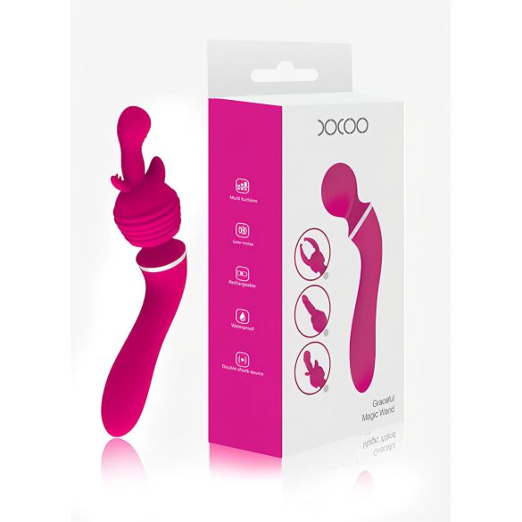Lonely 2in1 - vibrador punto G y masajeador - 3 cabezales - silicona rosa