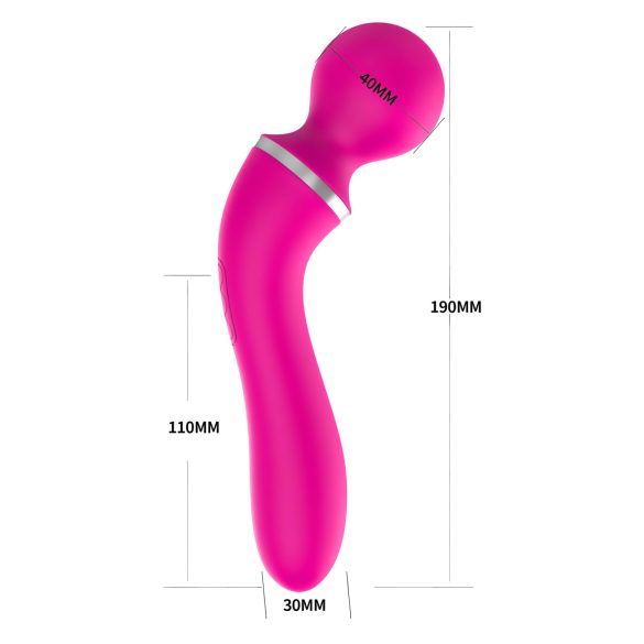 Lonely 2in1 - vibrador punto G y masajeador - 3 cabezales - silicona rosa