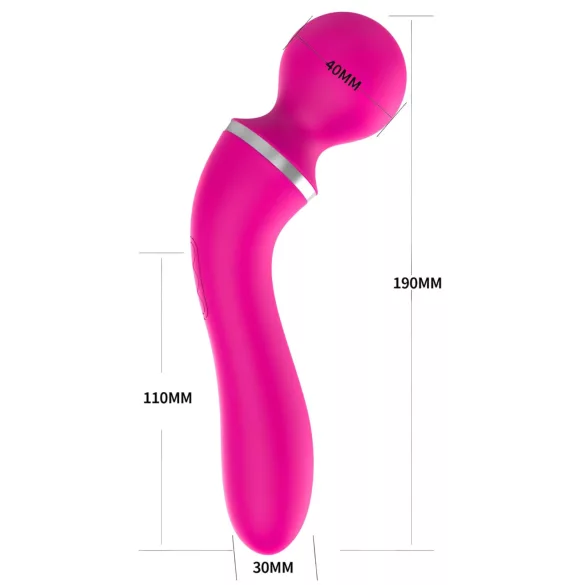 Lonely 2in1 - vibrador punto G y masajeador - 3 cabezales - silicona rosa