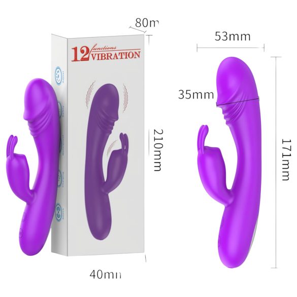 Lonely - vibrador punto G con estimulador de clítoris - recargable - lila