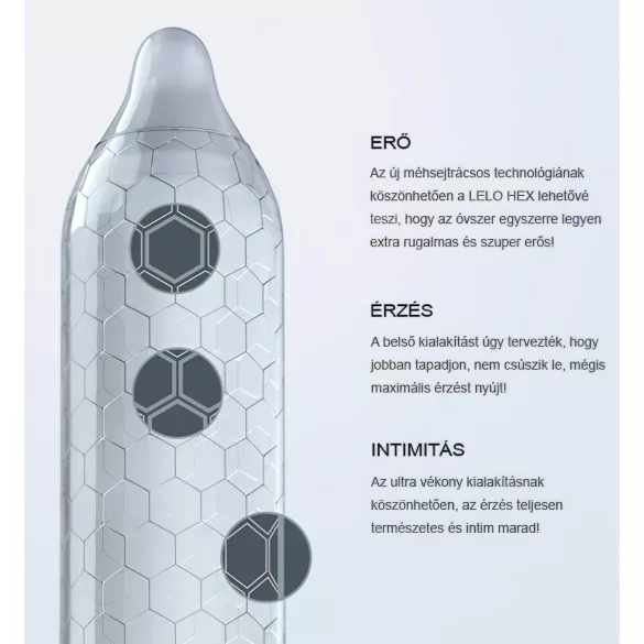 LELO Hex Original - preservativo premium - látex - 1 unidad