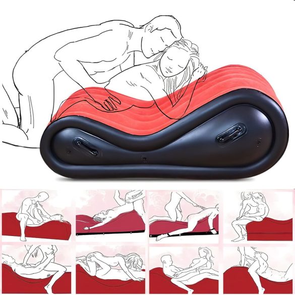 Magic Pillow - Mueble sexual hinchable BDSM - con esposas - grande rojo