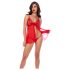 Mapalé - Babydoll y tanga de encaje (rojo)