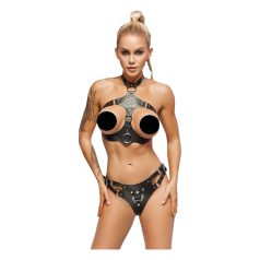 ZADO - conjunto de cuero con braguita ajustable (negro)