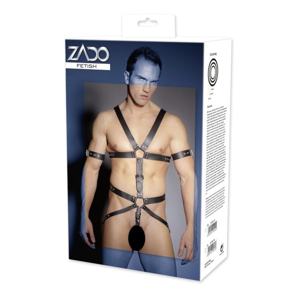 ZADO - arnés de cuero con tiras para hombres - L/XL