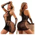 JSY 012 - minivestido de malla brillante (negro)