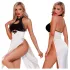 JSY 028 - conjunto de vestido sexy (blanco y negro)