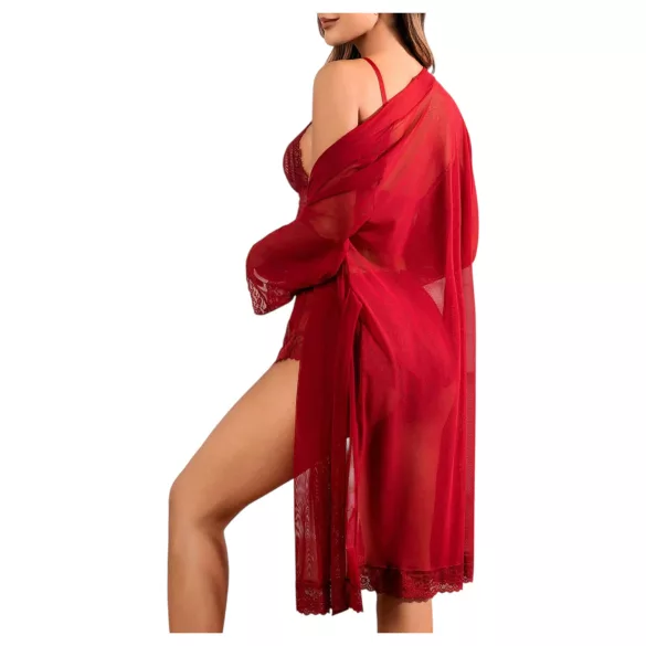JSY 058 - conjunto de lencería erótica - rojo (L-XL)
