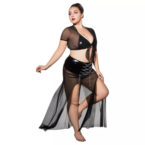 JSY 065 - conjunto babydoll negro (XL-2XL)