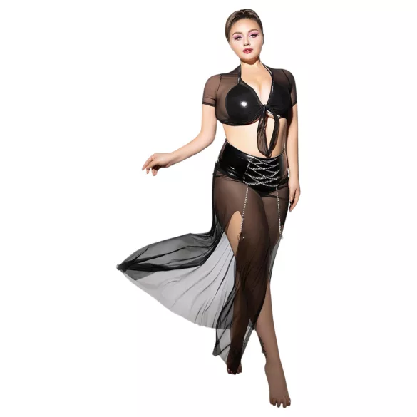 JSY 065 - conjunto babydoll negro (XL-2XL)