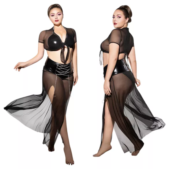 JSY 065 - conjunto babydoll negro (XL-2XL)