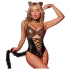 JSY 074 - disfraz de mujer gato (estampado de leopardo y negro)