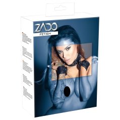ZADO - Collar de cuero con grillete (negro)