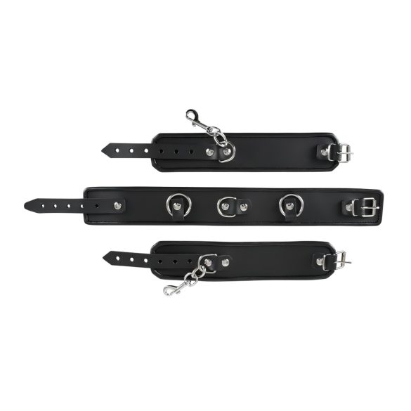 ZADO - collar de cuero con esposas - negro