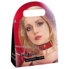 ZADO - collar y correa de cuero (rojo)