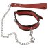 ZADO - collar y correa de cuero (rojo)