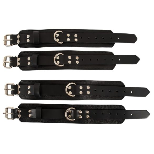 ZADO - set de ataduras para cama - cuero negro